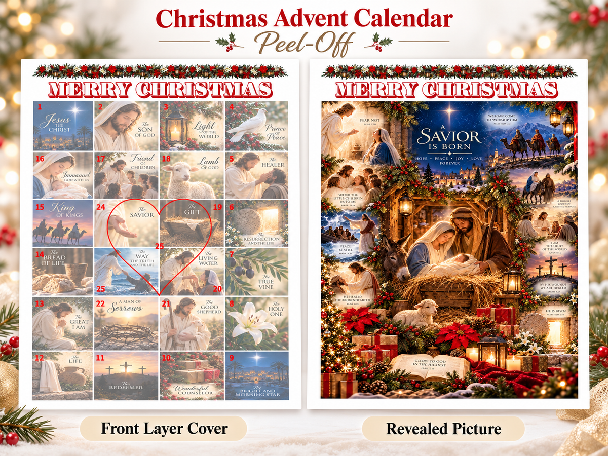 Christmas Advent Peel-Off Calendar + 25 Days with the Savior Guide