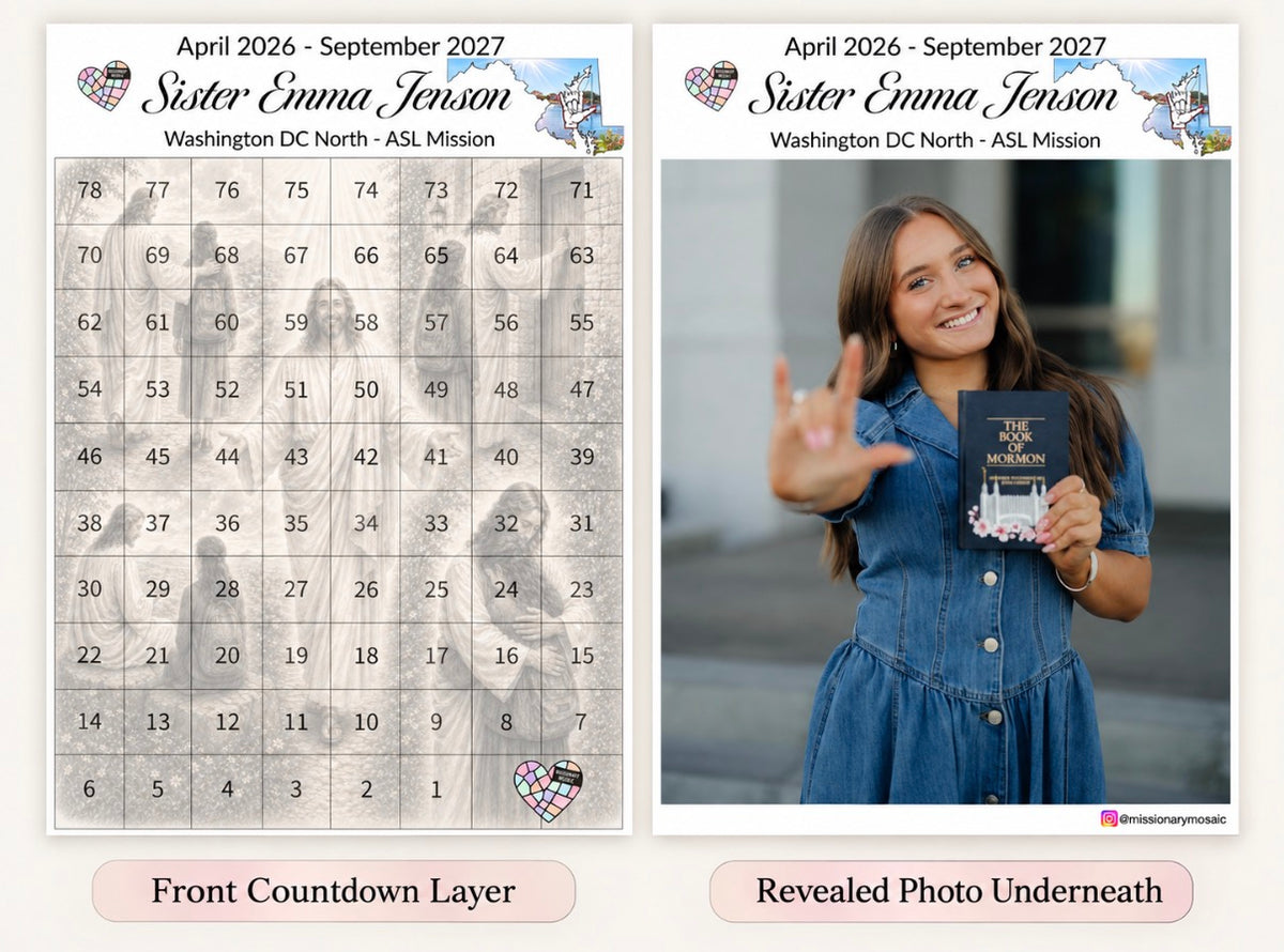 Missionary Family Pack- (1) 17X22" Daily Countdown + (2) 11X14" Weekly Countdown Calendars
