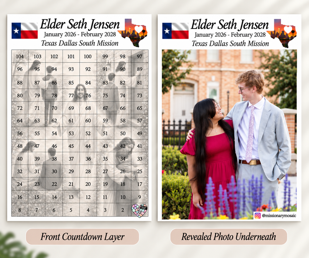WEEKLY COUPLES PACK- (2) 11X14" Custom Countdown Mosaics