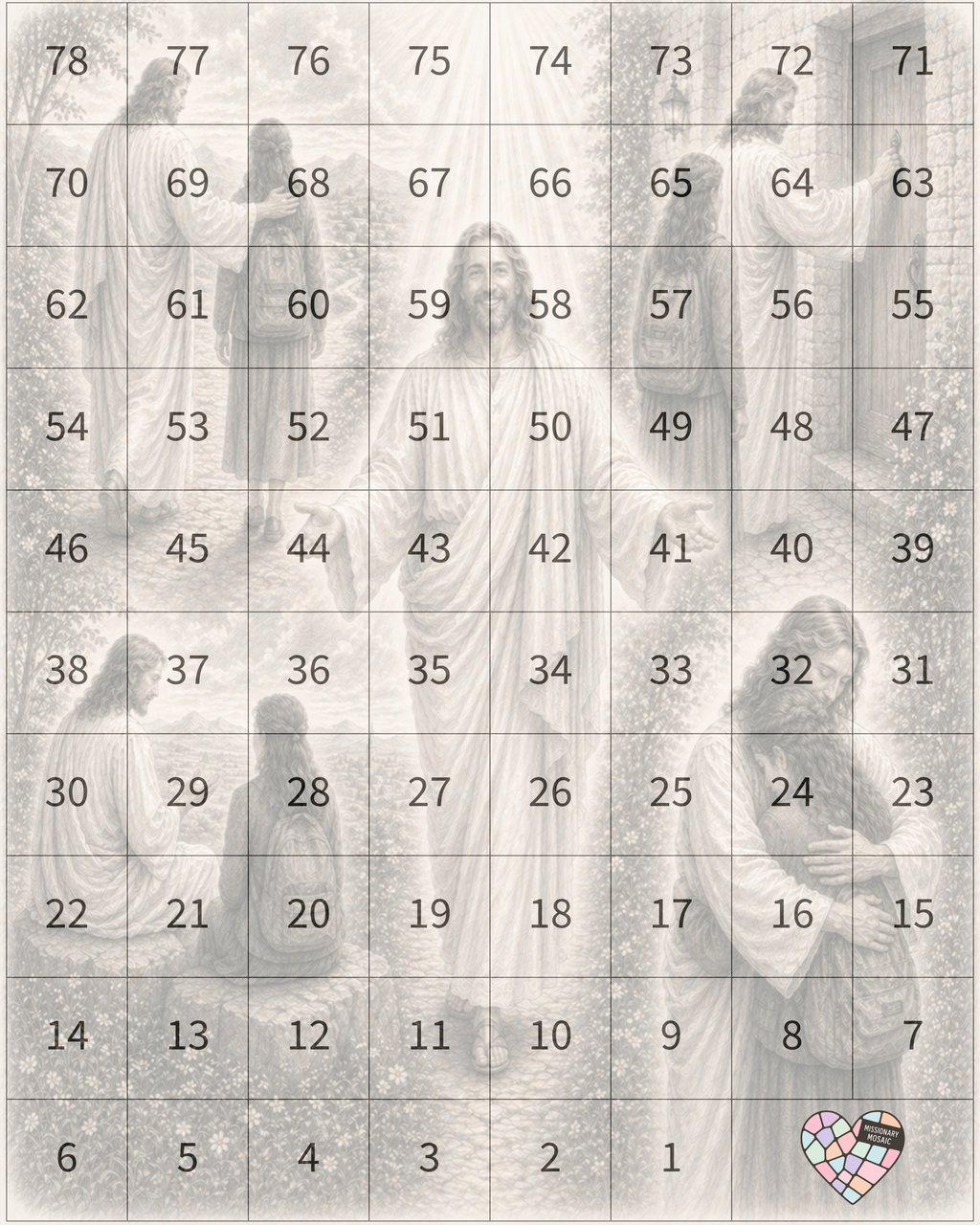 WEEKLY 11X14'' Sister Missionary  P-Day Custom Countdown Mosaic